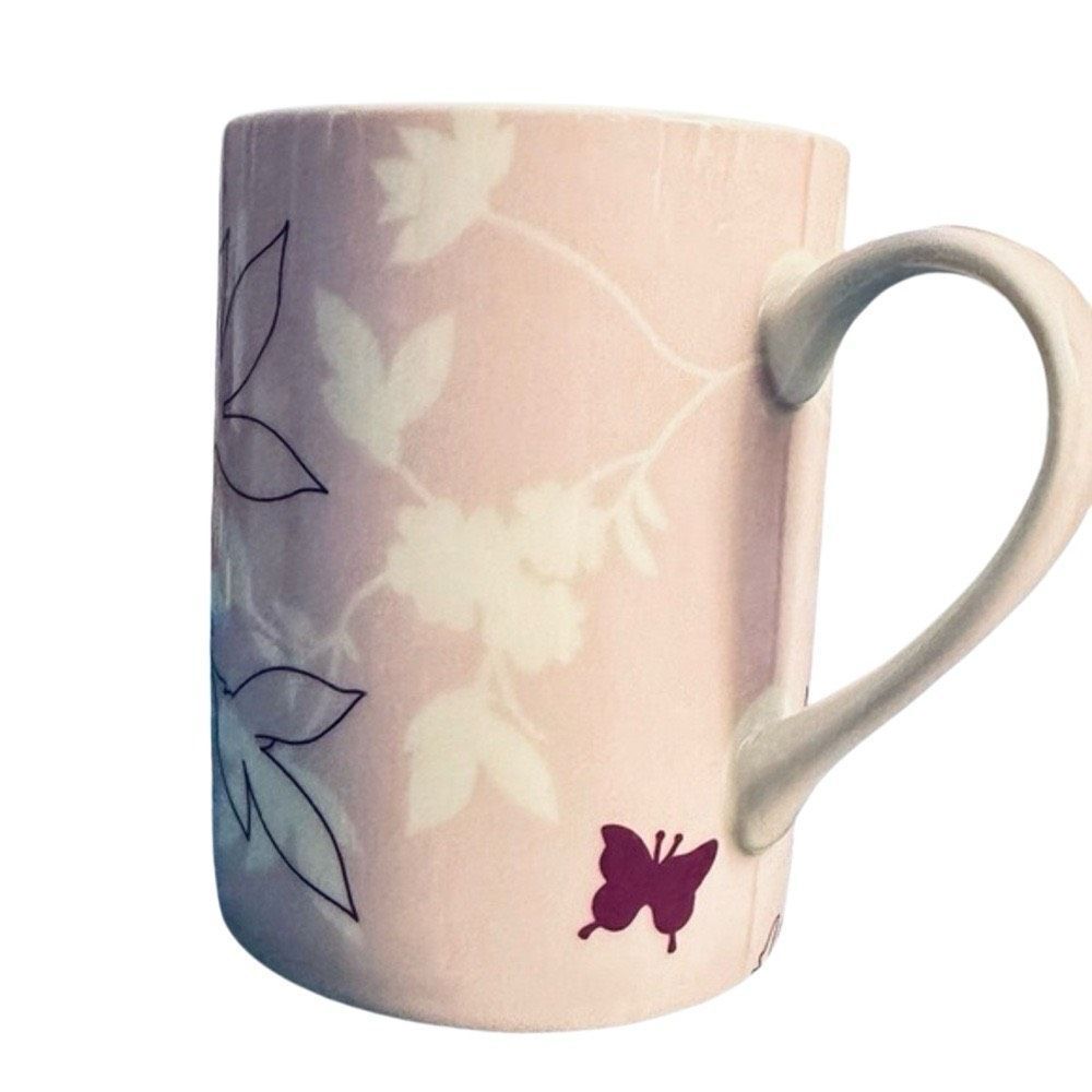 Starbucks 2006 Mug Floral Butterflies Lavendar 12 oz Coffee Tea Collectible